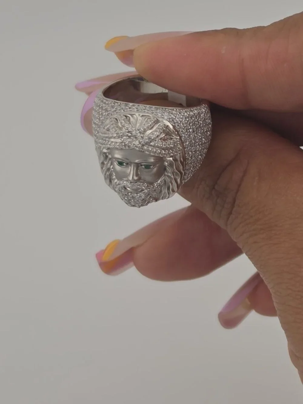 Brand New Sterling Silver 925 Jesus Face Ring